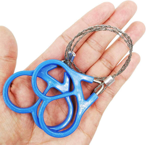 Survival Wire Saw for Camping, 4pcs Portable Stainless Steel Hand Cable Saw for Cutting