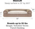 Furhaven Pillow Dog Bed for Medium/Small Dogs, Removable Bolsters & Washable Cover - Sherpa & Chenille Sofa - Cream,