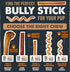 12" Mighty Paw Long Lasting Bully Sticks for Dogs - All Natural Grass Fed Beef Chews. Lower Odor Dog Bully Sticks