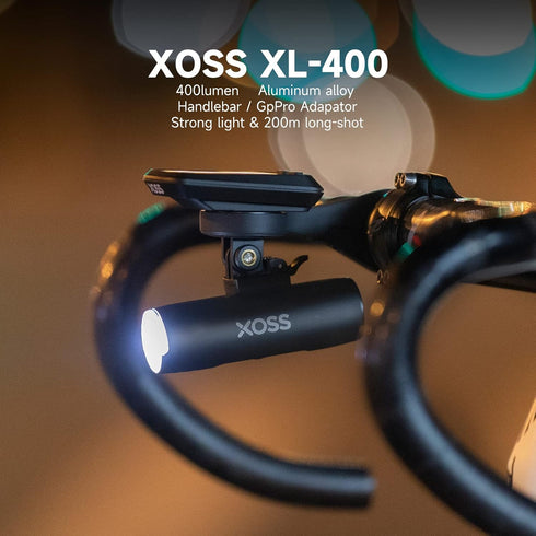XOSS USB Rechargeable Bike Light for Night Riding, Waterproof Headlight with 5 Modes for Road, Mountain Bikes