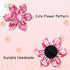 Elegant little tail Dog Collar with Flower, Adjustable Pink Floral Dog Collar Gift for Large Female Dogs