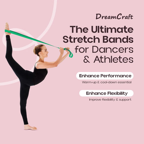 SuperiorBand Ballet Stretch Band for Dancers - Dance Stretch Bands for Gymnastics and Ballet Training, Green