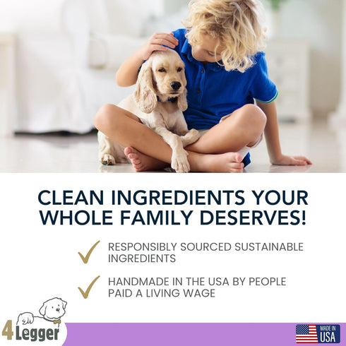 4Legger 16 oz All Natural Organic Oatmeal Dog Shampoo for Itchy Skin with Aloe, Coconut & Lavender Essential Oil