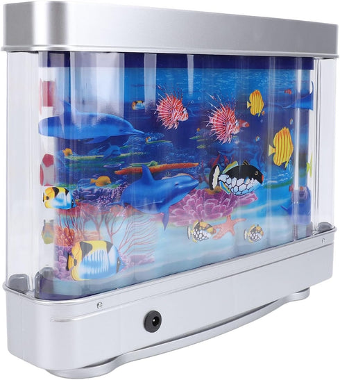 5V Asixxsix LED Fish Tank Aquarium Night Light with Moving Fish for Bedroom Office Desk Baby Kids Sensory Experience