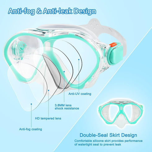 Set, Swimming Set Gintenco Kids Snorkel Diving Mask for Children as Unisex Kids Goggles, Anti-Fog Diving Mask and Dry