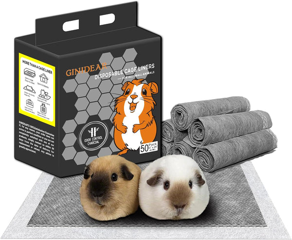 GINIDEAR Guinea Pig Bedding, Disposable Guinea Pig Cage Liners, Charcoal Odor Controlling Absorbent