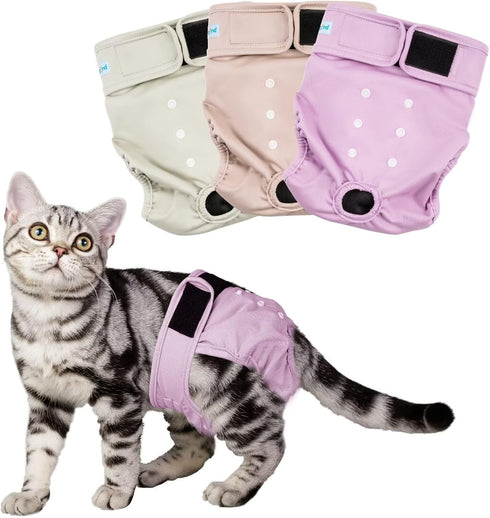 Paw Legend Cat Diapers for Female Cats Spraying Washable Reusable Kitten Diapers