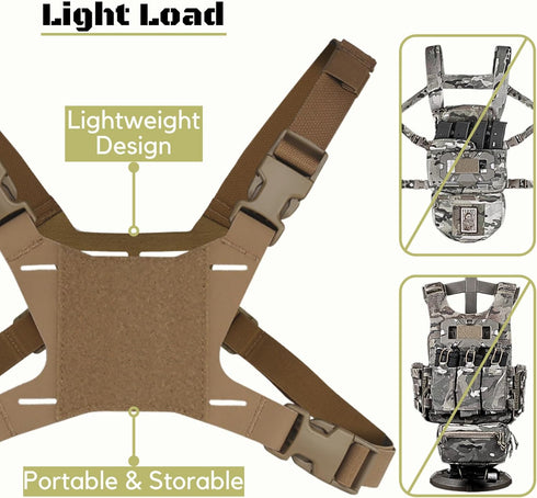 Let Me Be Let-Me-Be FoldPanel Harness Navigation Board Chest Rig for Plate Carrier Phone Mount Molle Holder,Lightweight