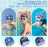 Geyoga Kids Swim Caps, 3 Pieces Unisex Bathing Swimming Hats for Boys and Girls, Long Short Hair