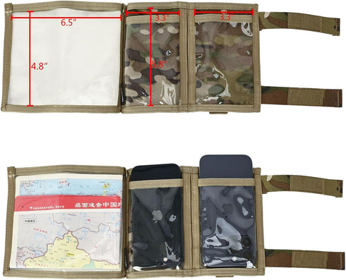 Tactical Arm Sleeve Map Pouch Case - Documents Holder Wrist Case with Military Arm Pouch and USA Flag Patch