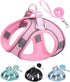 Dog Harness for Small Medium Large Dogs: No Pull, Puppy Harness and Leash Set, Step-in Mesh Harness (Pink, XS)