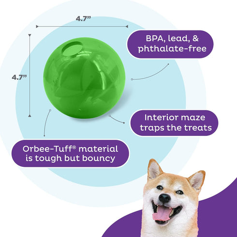 Outward Hound Mazee Puzzle Ball Interactive Treat Dispensing Dog Toy, Green Color