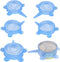 SLSON 6 Pack Stretchable Pet Food Can Cover, Universal Size Silicone Lids for Dog and Cat Food Can, Blue