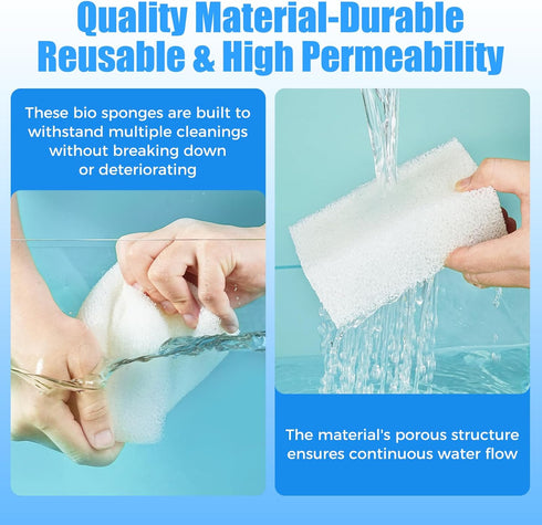 6-Pack 110, AQUANEAT Replacement Filter Sponge Pads, Aquarium Foam Insert Compatible with AquaClear Fish Tank Filter