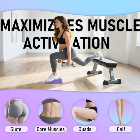 Folaps Squat Wedge Block with Guide for Heel Elevated Squat Weightlifting Slant Board for Squats with Carry Bag