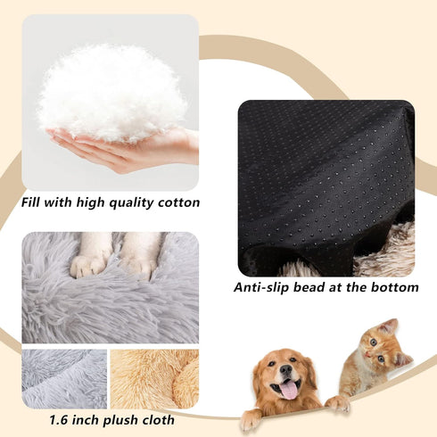 Calming Dog Bed Cat Bed, Machine Washable High Bolster, Available in Multiple Sizes S-XXL