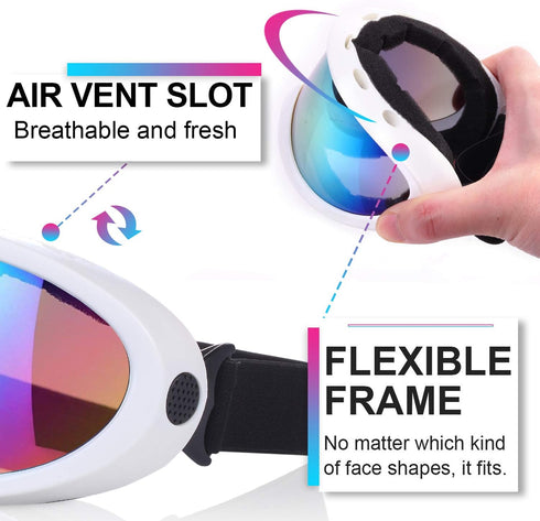 Ski Goggles, Pack of 2, Snowboard Goggles for Kids, Boys & Girls, Youth, Men