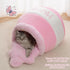 Romaneco Honey Pot Cat Cave Bed, Soft and Thick Rebound Sponge Pet Nest with Removable & Washable Cushion, Cute Cartoon