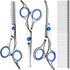 Dog Scissors for Grooming with Safety Round Tip, Professional Dog Grooming Kit, Includes Thinning, Curved, Straight