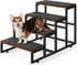 Dog Stairs for Small Dogs, 4 Steps Non-Slip Pet Stairs for High Bed & Couch, Industrial Brown