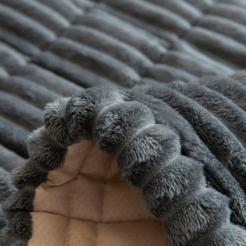 LiveGo Fuzzy Couch Covers for Pets, Garden Chic Cotton Protective Couch Cover for Dogs, Dark Gray, 45x45 cm/17.7x17.7 in