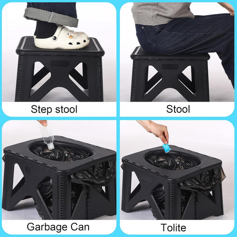 Chicmount Portable Toilet Kit for Camping, Car, Adult Ultralight Foldable Camping Toilet Seat Collapsible Car Potty