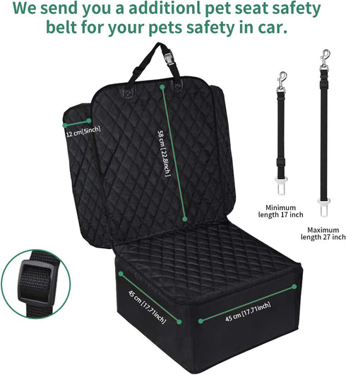 Flow.month 2 1 Pet Front Seat Cover Pet Booster Seat,Deluxe in Dog Seat Cover for Cars Waterproof Dog Front Seat Cover