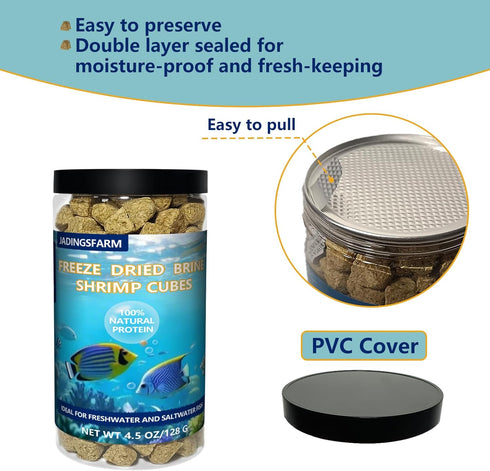 4.5 OZ, Freeze Dried Brine Shrimp Cubes Brine Shrimp Freeze Dried Aquatic Foods for Tropical Fish Marine Fish
