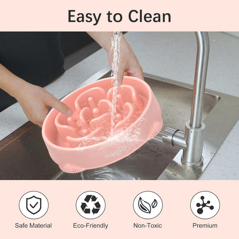 MateeyLife Large Slow Feeder Dog Bowls 2PCS - Anti-Choking Puzzle Non Slip Interactive Dog Feeding Bowls