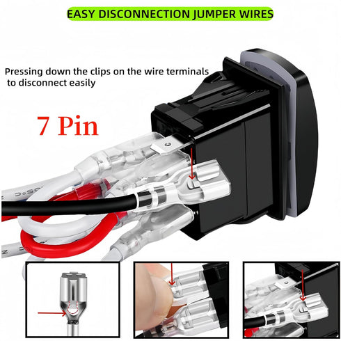 Generic 7Pin 12V-24V 3 D N R Rocker Switch ON-Off-ON Position DPDT Latching Switch, Marine Boat Heavy Duty Toggle
