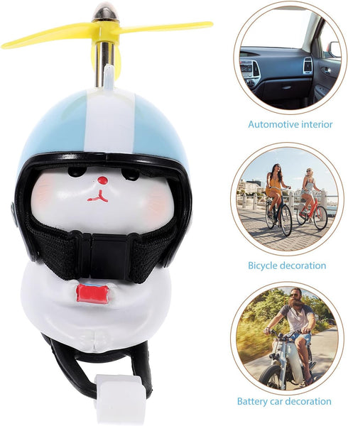 PRETYZOOM Cat Bike Bells, Bicycle Handlebars Mount Cat Doll with Propeller Helmet, Bicycle Decoration Accessories