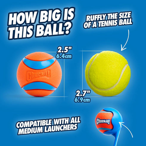 18" (2.5") 20-60 Chuckit! EcoFetch Dog Ball Launcher - with Medium Dog Fetch Ball Thrower, for Dogs Pounds, Made in USA