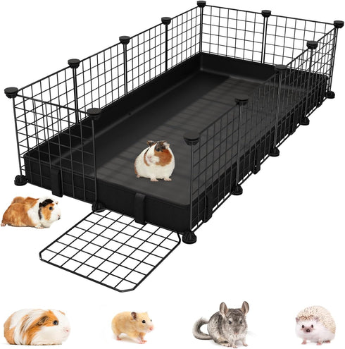 Small Animal Playpen with Waterproof Mat,Guinea Pig Cages,49.2x24.6x12.2inch C&C Cage for Hamster,Bunny,Hedgehog,Chinchilla,Ferret,Indoor