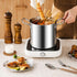 Shurhome 3 Stainless Steel Quart Frying Pots with Vent Glass Cover Ergonomic Handle Suitable for Chicken Fish Onion