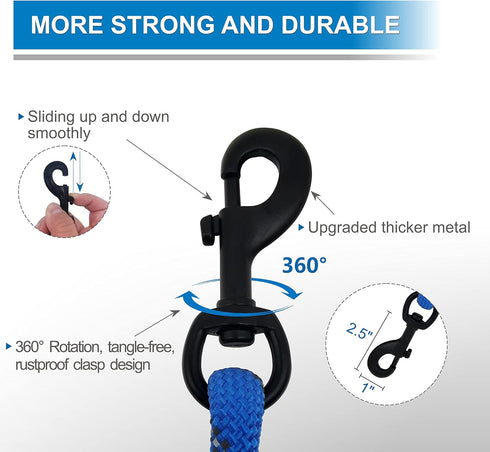 Dog Leash 6ft, Double Handle with Padded Handle, Reflective Double Loop for Large Medium Dog Control Safety Training,