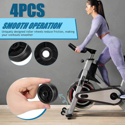 DECHOUS Heavy Duty Plastic Roller Wheel Replacement for Fitness Equipment Smooth Workout Plastic Casters for Treadmill