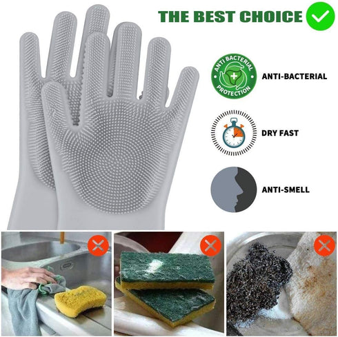 Sene Pet Grooming Gloves, Silicone Hair Removal Gloves, High Density Teeth Bathing Shampoo Scrubber for Dogs and Cats