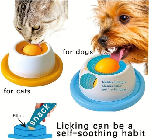 GDRNOIFHU Sturdy Interactive Pet Lick Mat with Yogurt Licking Plate, Slow Feeder for Dogs & Cats - Dental Health