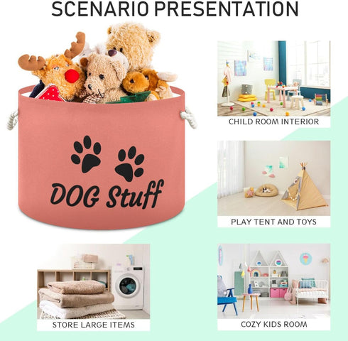 Cotton Rope Dog Toy Storage Basket - Large Organizer for Small Pets