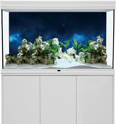 AWERT Galaxy Aquarium Background 48x18 inches - Cloud Stars and Blue Cosmic Universe Fish Tank Background