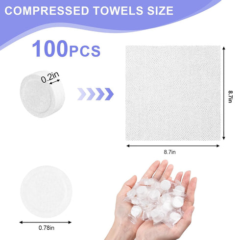 YLICKAI 100PCS Disposable Towel, Compressed Towels, Coin Paper Towel, Portable Compressed Towels Sheet For Home Beauty
