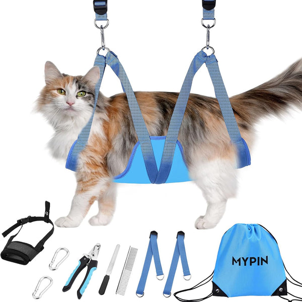 Cat Grooming Hammock, Pet Grooming Harness for Dogs&Cats, Multi Hammock Restraint Bag