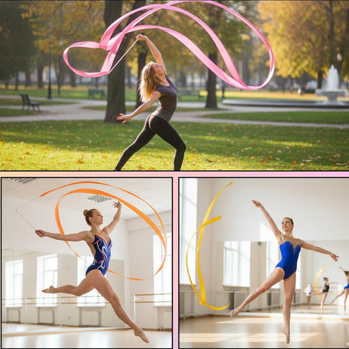 ZHLKHIOP 6-Pack Twirling Baton, Gymnastic RibbonProfessional Grade Batons for Twirling, Performance, and Dance Routines
