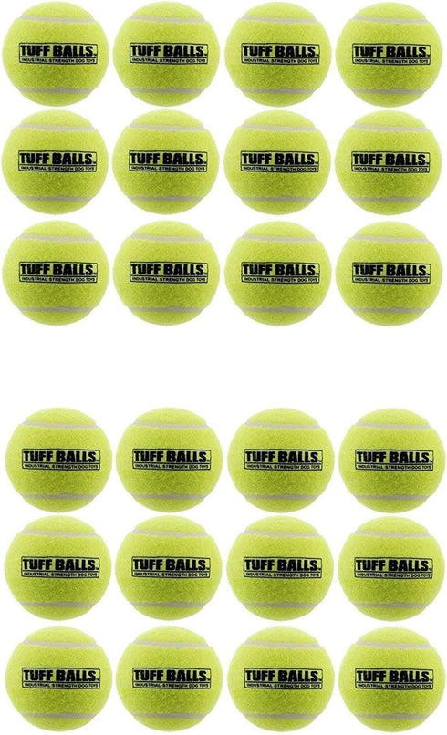 PetSport Yellow Tennis Ball Dog Toys, 24 Pack Medium (2.5") Non-Toxic Felt & Rubber Tuff Balls