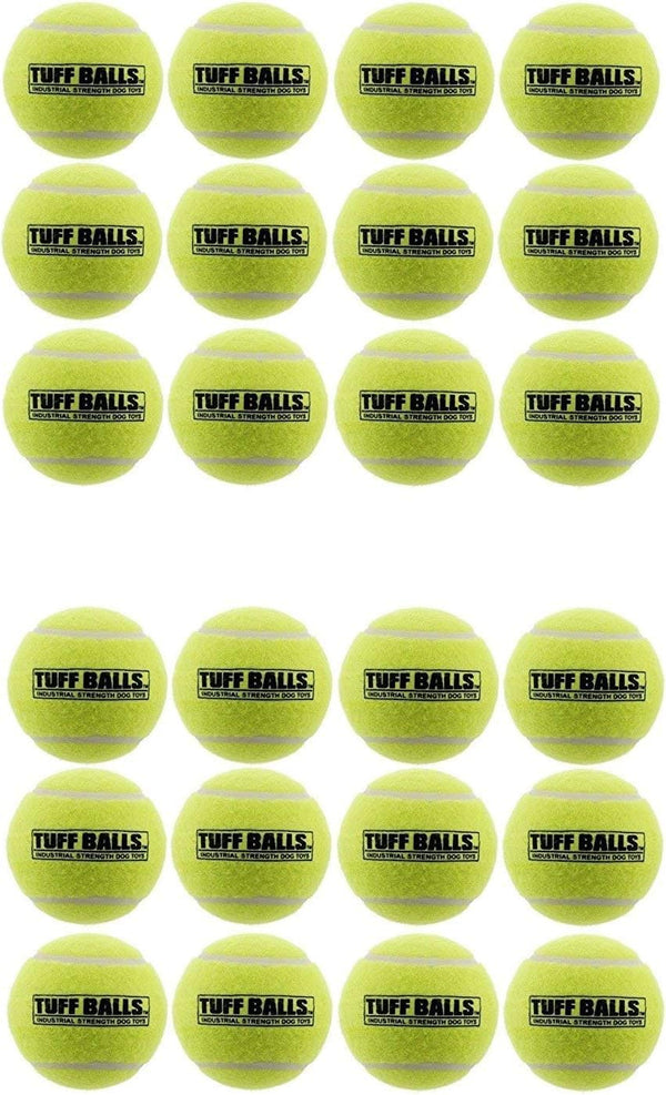 PetSport Yellow Tennis Ball Dog Toys, 24 Pack Medium (2.5") Non-Toxic Felt & Rubber Tuff Balls