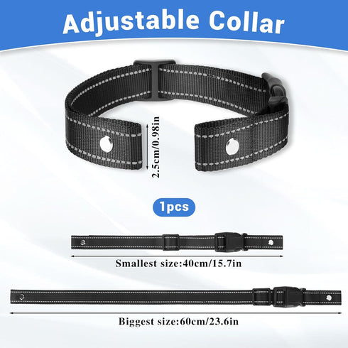 Reflective Collar Replacement Strap for Dog GPS Training Bark Receiver Collars, Heavy Duty for Small Medium Large Dogs