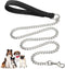 Heavy Duty Metal Dog Leash, 4 FT Chew Proof Chain with Soft Padded Handle for Large & Medium Dogs (4 FTx3 mm, 0-80 lbs)
