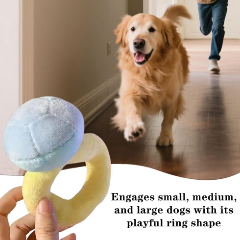 VrotQyn 1 Pcs Dog Ring Toy Fun Engagement Ring Shape Plush Squeaky Stuffed Dog Engagement Toys Chew Massage Supplies