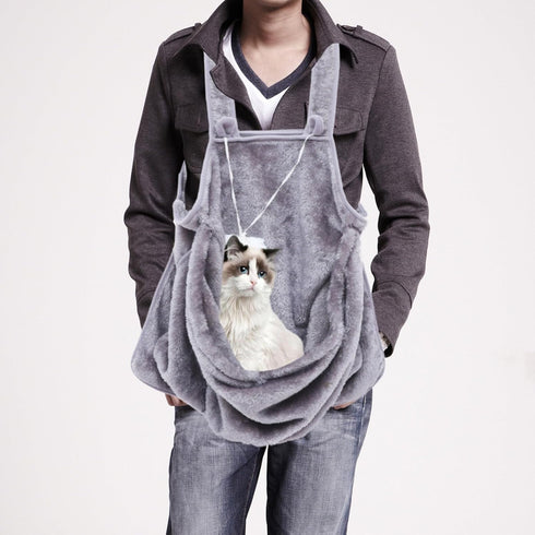 Pet Carrier Bag, Portable Outdoor Chest Apron Pouch for Small Pets, Warm Sleeping Bag for Kittens and Puppies