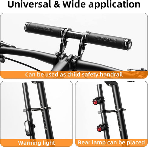 ROCKBROS Bike Handlebar Extender, Lightweight Durable Double Handlebar Bracket for Speedometer, GPS, Phone Mount